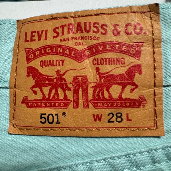 Levi's 501 Style Denim Shorts Mint - Picture 6 of 10